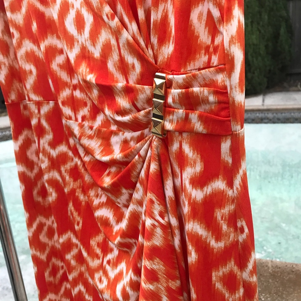 MICHAEL Michael Kors Vibrant Orange and Cream Dress - Picture 3 of 6